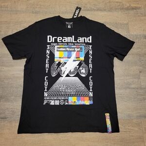 Dreamland Heavy Weight Cotton Black Graphic Skate T-Shirt Men Size 2XL New